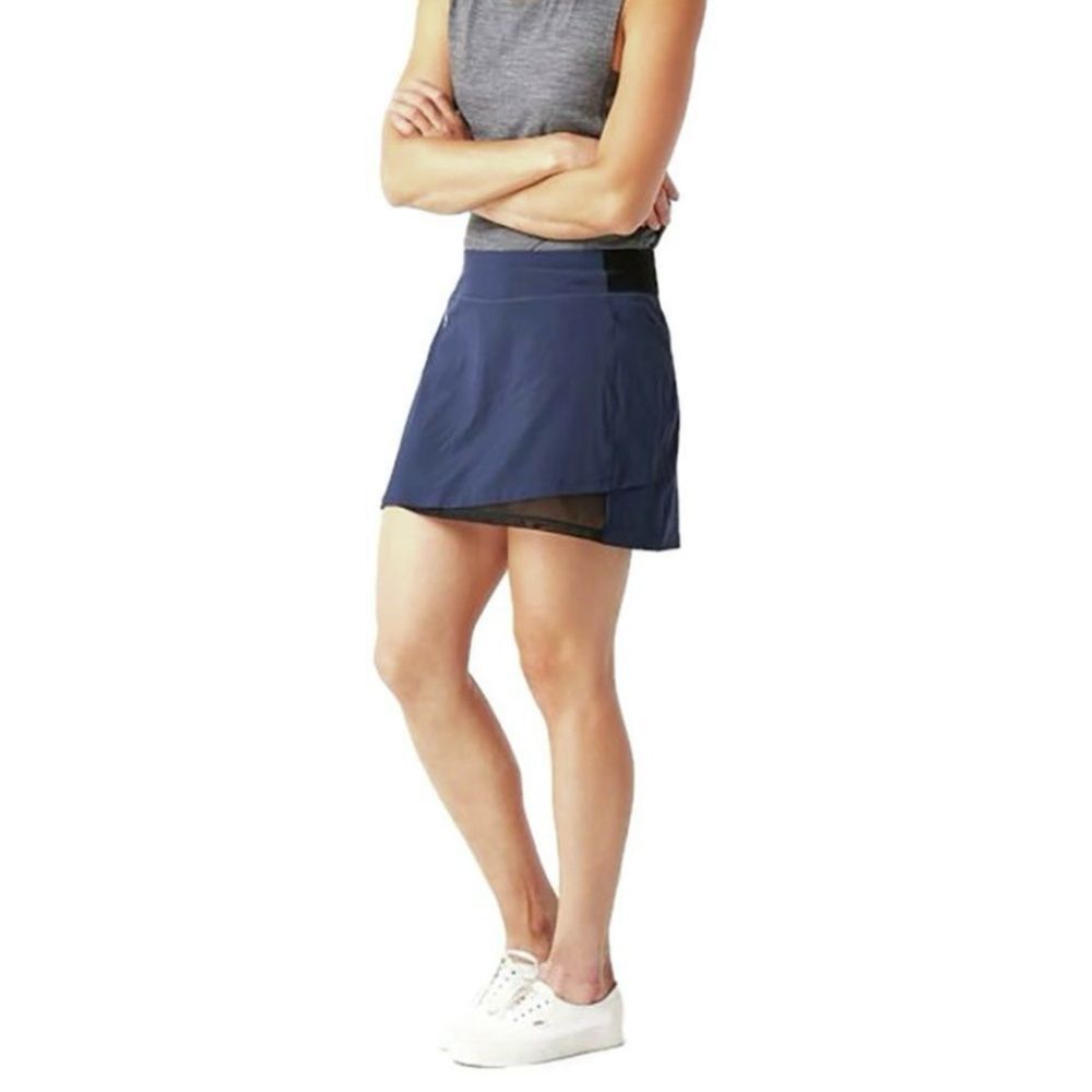 Smartwool Merino Sport Lined Skirt Skort Navy Black Size L